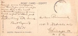 CAIRO EGYPT LANDSCAPE NEAR PYRAMIDS~L SCORTZIS~BOOKMARK POSTCARD 1910s