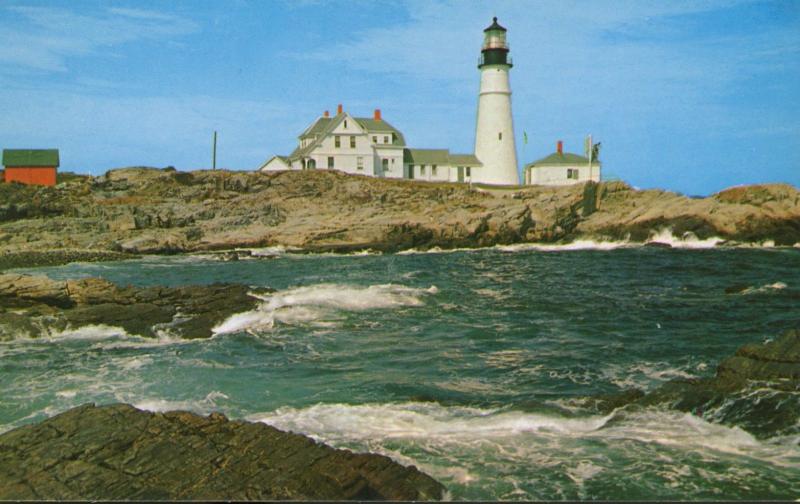 Portland Head Light Portland Maine Lighthouse Vintage Postcard