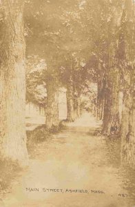 Main Street Tree Rows Ashfield Massachussetts 1910s RPPC Real Photo postcard