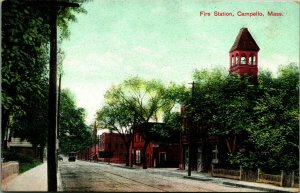 Fire Station Street View Campello Massachusetts MA UNP Unused DB Postcard D12