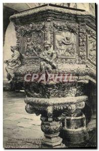 Postcard Old Saint Thegonnec Finistere Interior of the church Detail of the p...