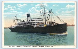 NEW ORLEANS, Louisiana LA ~ Morgan Line PALATIAL STEAMER Arriving 1920s Postcard