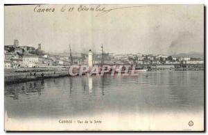 Postcard Old Lighthouse Cannes View from the pier Boat Sailboat