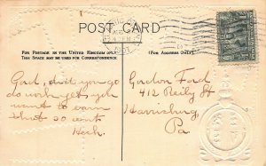 Great Britain Stamps on Embossed Postcard, Used, Published by Ottmar Zieher