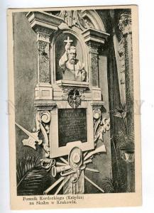 192385 POLAND KRAKOW Kordeskiego monument Vintage postcard