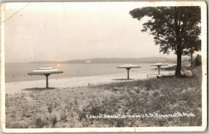 RPPC Locust Beach on U.S. 31, Traverse City MI c1945 Vintage Postcard A68
