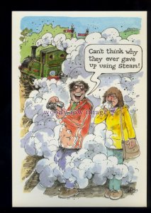 BES169 - Train - Why did they give up using Steam?!? - comic postcard by Besley