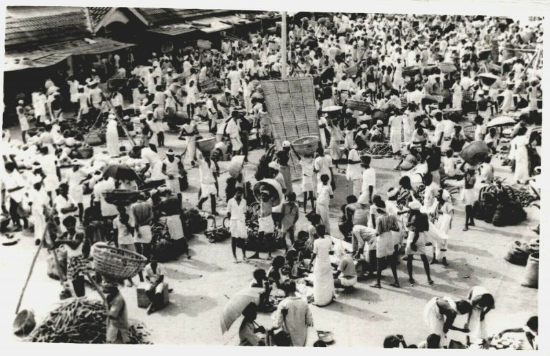 India Market Scene Vintage RPPC 08.89