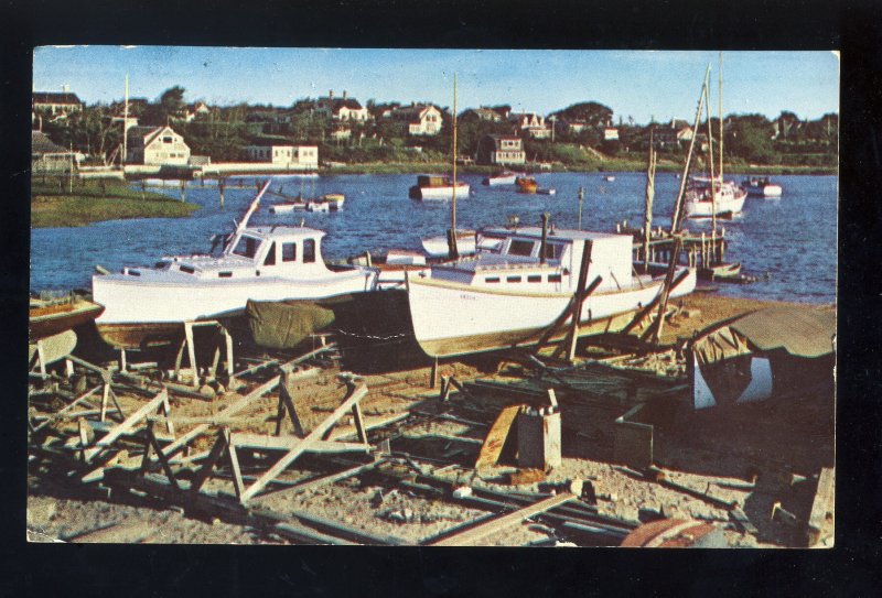 Harwichport, Massachusetts/MA Postcard, Boat Yard, Wychemere Harbor, Cape Cod