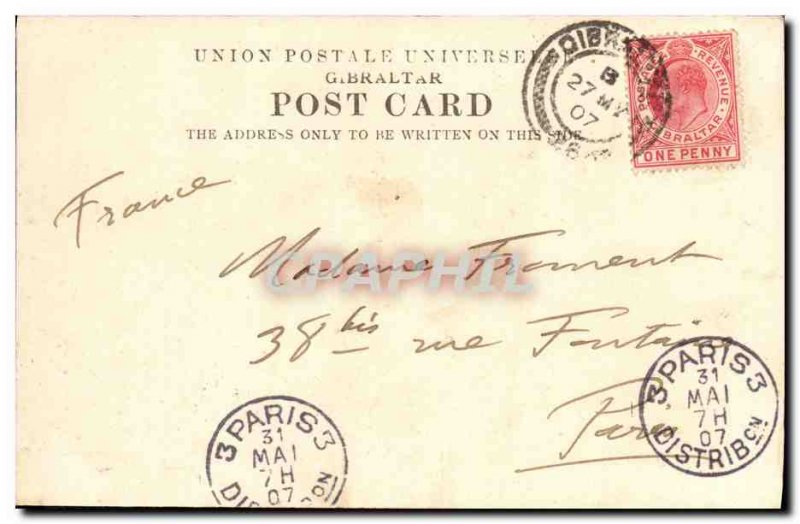 Old Postcard Gibraltar General Elioits Monument