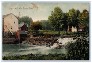 1909 View Of Kings Mill Water Stream Scene Ida Grove Iowa IA Antique Postcard 