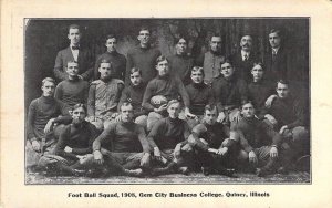 c.'08, Foot Ball Squad, Gem City Business College,Quincy  IL,Old Post Card