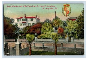 c1910 Spear Mansion And Villa St. Augestine, Fla. Postcard P225E