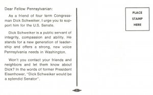 Congressman Dick Schweiker Public Servant For U.S. Senator Politician Postcard