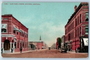 Anaconda Montana MT Postcard East Park Avenue Street Road Buildings 1910 Vintage