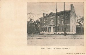 CAMBRIDGE MASSACHUSETTS~HARVARD UNIVERSITY-BROOKS HOUSE~1900s POSTCARD