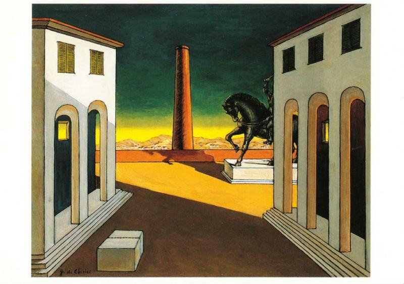 Piazza d'Italia with Horse by Giorgio de Chirico Art Postcard