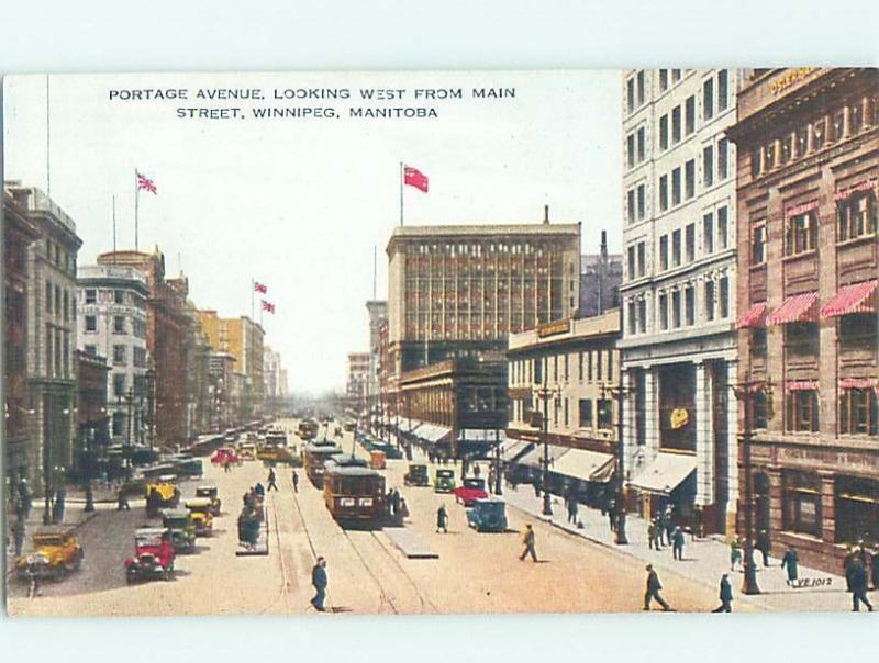 Unused Divided-Back STREET SCENE Winnipeg Manitoba MB W1671