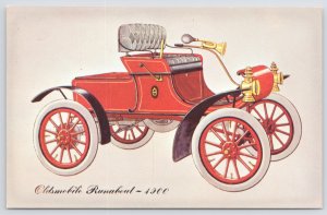 Transportation~Oldsmobile Runabout~1900~Red~Black~Gold~No Top~Plastichrome~c1952