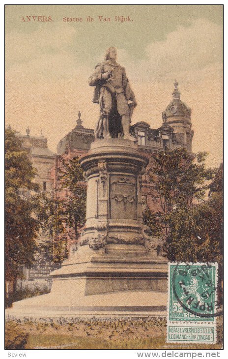 ANVERS, Belgium, 1900-1910's; Statue De Van Dijck