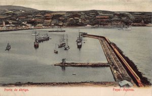 FAYAL-ACORES PORTUGAL~PORTO de ABRIGO-1910s TINTED PHOTO POSTCARD