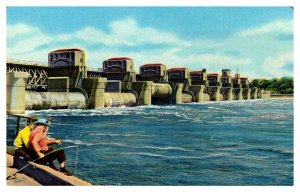 Postcard DAM SCENE Rock Island Illinois IL AU6745