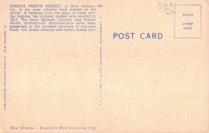 c.1940's Cars Trucks at French Market New Orleans La. Postcard 2R4-338 