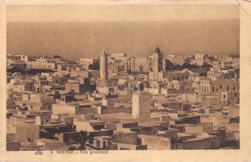 B218 Tunisia Sousse General View vintage postcard