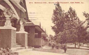 Scoville Avenue South from Pleasant Oak Park Illinois 1912 postcard