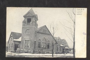 LINTON INDIANA FIRST METHODIST EPISCOPAL CHURCH 1905 VINTAGE POSTCARD