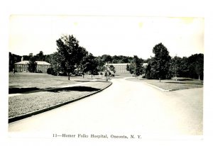 NY - Oneonta. Homer Folks Hospital ca 1940's   *RPPC  (crease, stains)