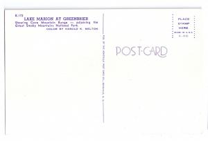 Lake Marion Greenbrier Smoky Mountain Tennessee Postcard TN