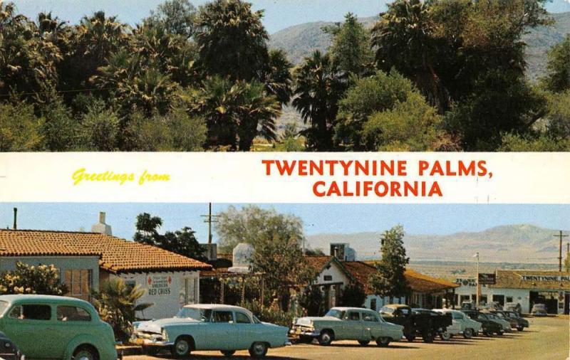 Twentynine Palms California Street Scene Greeting Vintage Postcard K93511