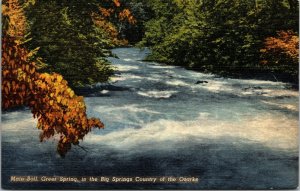 LOT OF 2 : US LINEN POSTCARD MAIN BOIL BIG SPRINGS COUNTRY OF OZARKS  UNPOSTED