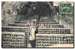 Old Postcard Folklore Wine Champagne Vineyards