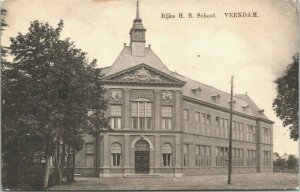 Netherlands Veendam Rijks H.B. School Vintage Postcard 01.42 