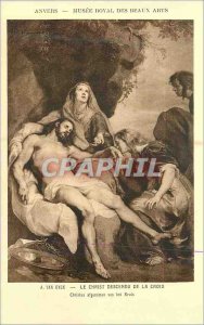 Old Postcard Antwerp Royal Museum of Arts Christ Descended Cross