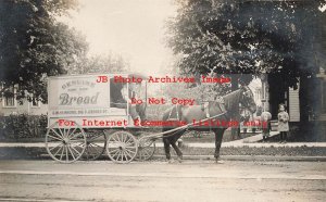 NY, Syracuse, New York, RPPC, G.M. Hammond Bread Horse Drawn Advertising Wagon