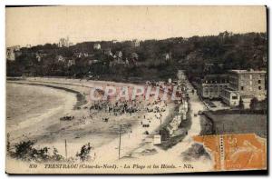 Old Postcard Trestraou The Beach And Hotels