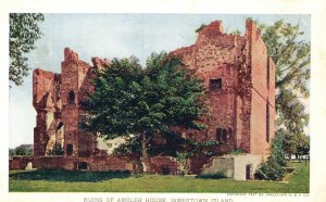 Vintage Postcard 1920's Ruins Of Ambler House Jamestown Island Virginia VA