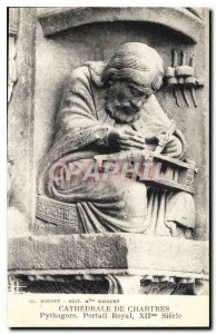Postcard Old Cathedral of Chartres Pythagoras Royal Portal