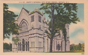 New York Buffalo Saint Josephs Cathedral With Spires Removed Artvue