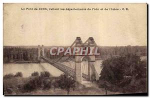 Old Postcard Jons Bridge linking the departments of & # 39Ain and the & # 39I...