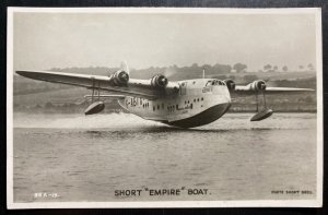 Mint England Real Picture Postcard Aviation Flying boat Short Empire Boat RPPC
