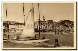 Old Postcard Menton Vue Generale Boat