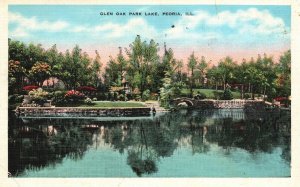 Vintage Postcard 1941 Glen Oak Extensive System Natural Beauty Park Lake Peoria