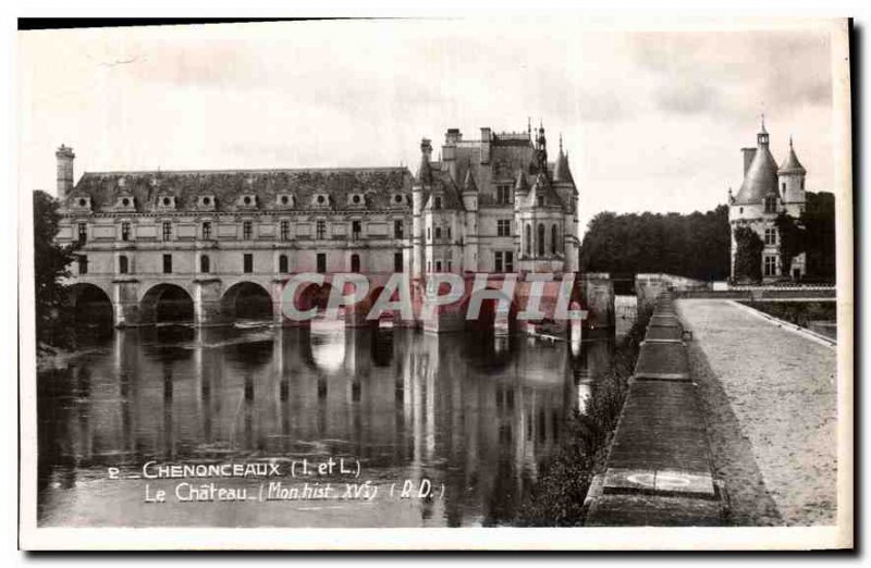 Old Postcard Chenonceaux I and L Le Chateau