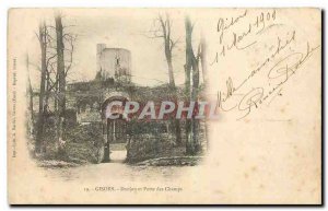 Old Postcard Gisors Keep and Gate Fields