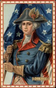 George Washington Patriotic Tuck #178 w/ Flag Embossed c1910 Postcard