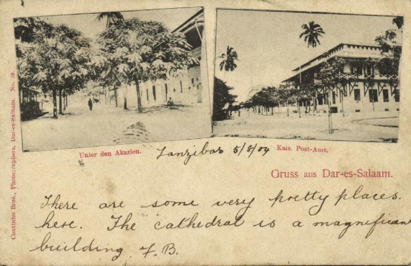 german east africa, Tanzania, DAR-ES-SALAAM, Post Office, Street Scene (1904)